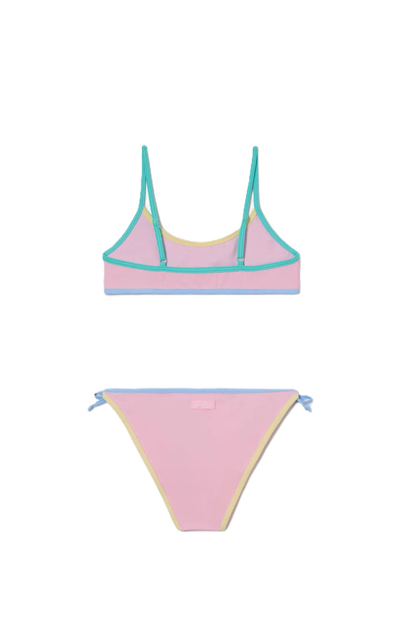 MC2 SAINT BARTH Girls Bralette Bikini Multicolor Terry Effect Patch