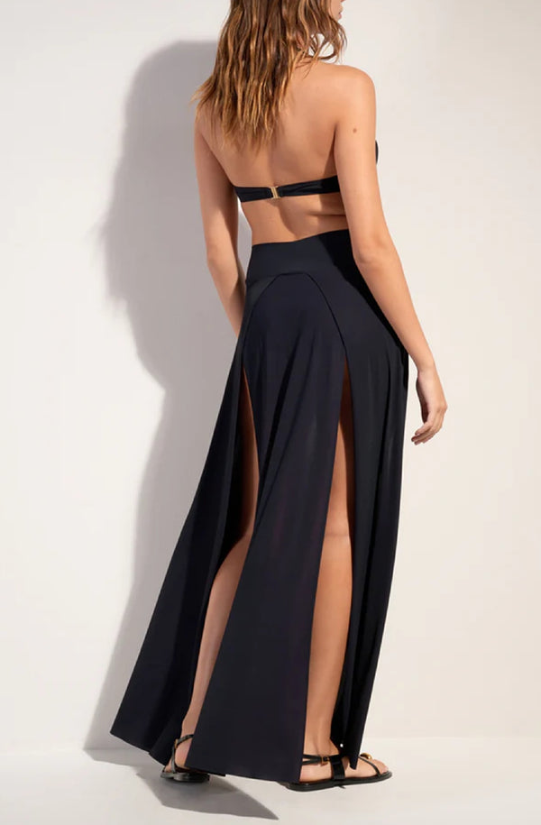 PAIN de SUCRE Women Jax Long Black Slit Skirt