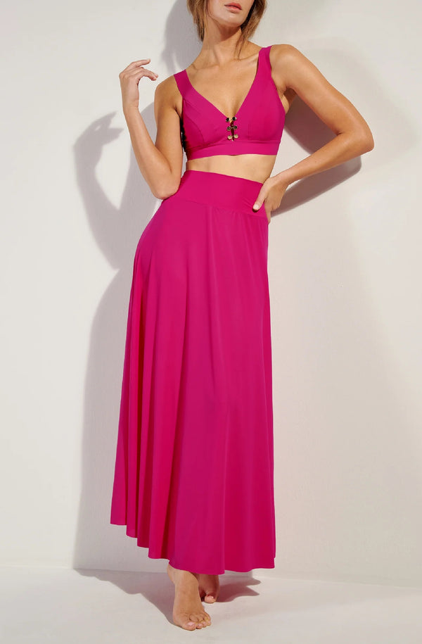 PAIN de SUCRE Women Jaya Raspberry Long Skirt in Light Voile