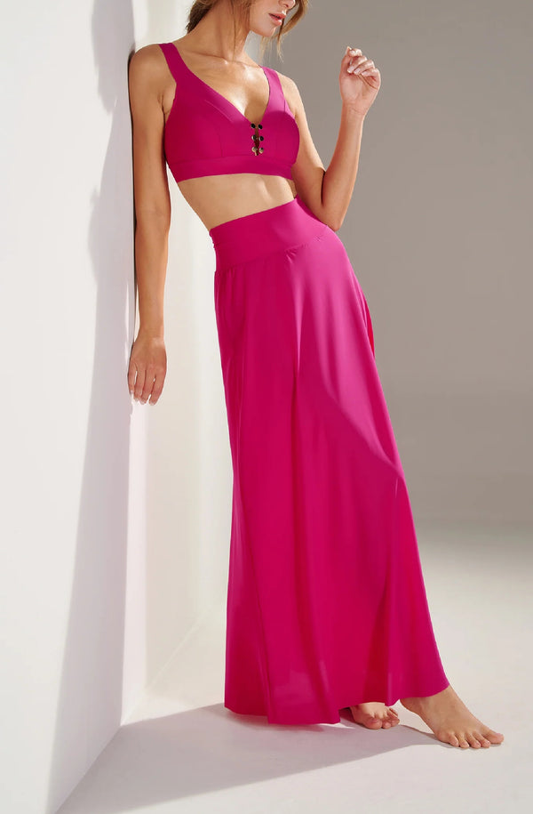 PAIN de SUCRE Women Jaya Raspberry Long Skirt in Light Voile