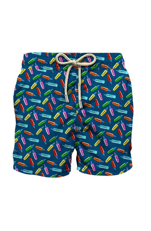 MC2 SAINT BARTH Boys Lightweight Swim Shorts Jean Lighting Fantasy Markers