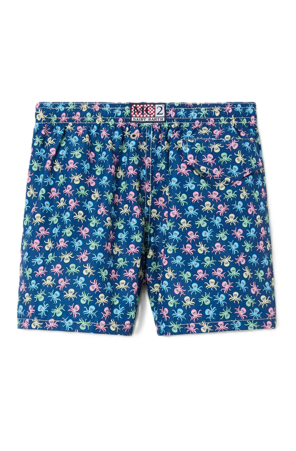 MC2 SAINT BARTH Boys Lightweight Swim Shorts Jean Lighting Octopus