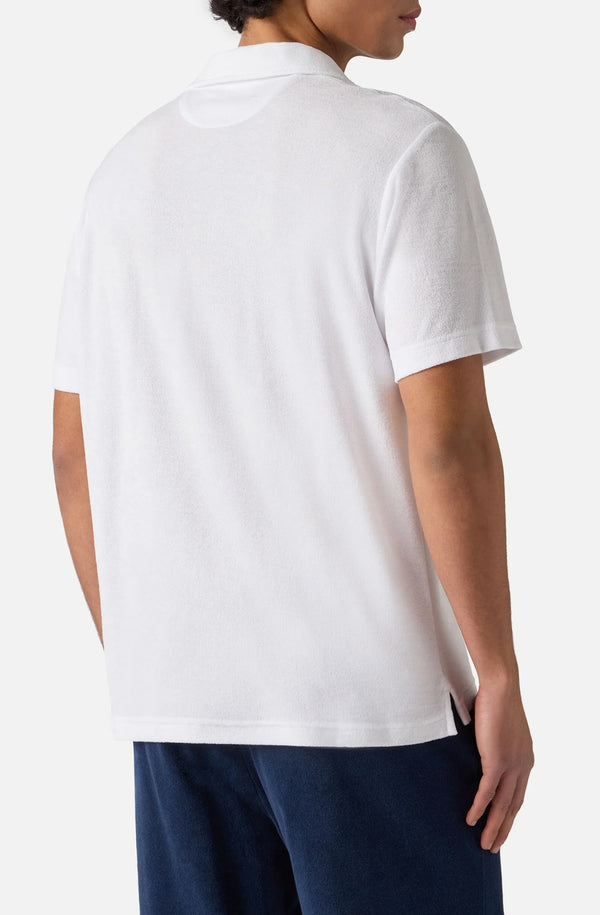 MC2 SAINT BARTH Men Terry Effect Cotton Polo Shirt Jeremy White