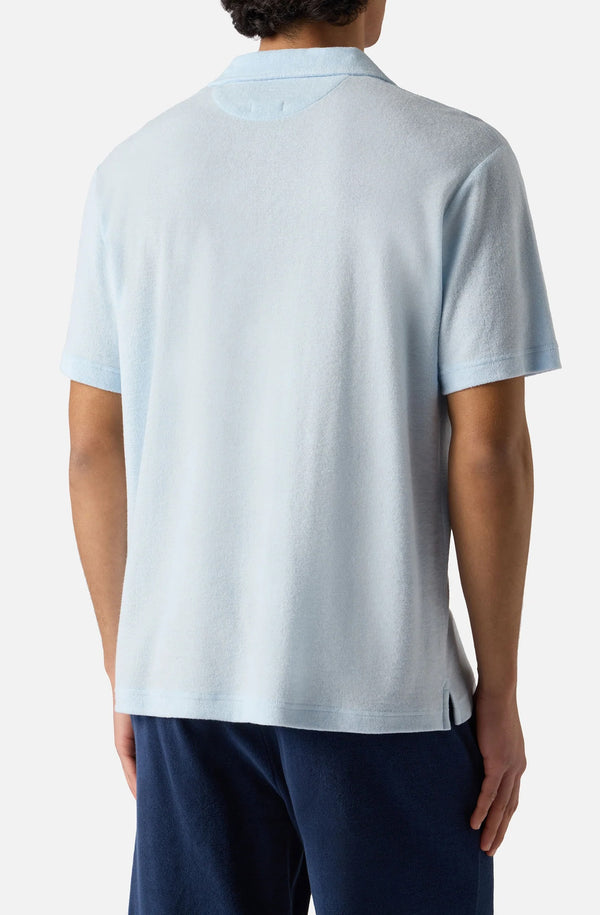 MC2 SAINT BARTH Men Terry Effect Cotton Polo Shirt Jeremy Light Blue