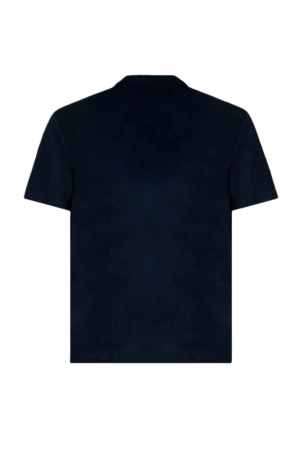 MC2 SAINT BARTH Men Terry Effect Cotton Polo Shirt Jeremy Navy Blue