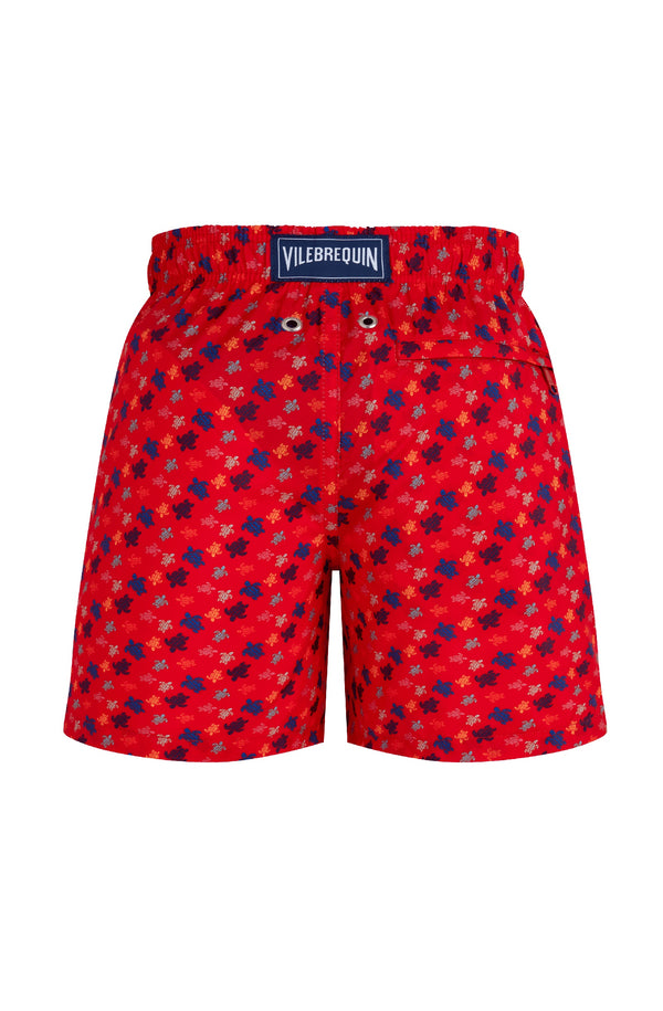 VILEBREQUIN Boys Swim Shorts Ultra-Light and Pacakable Micro Ronde des Tortues Rainbow