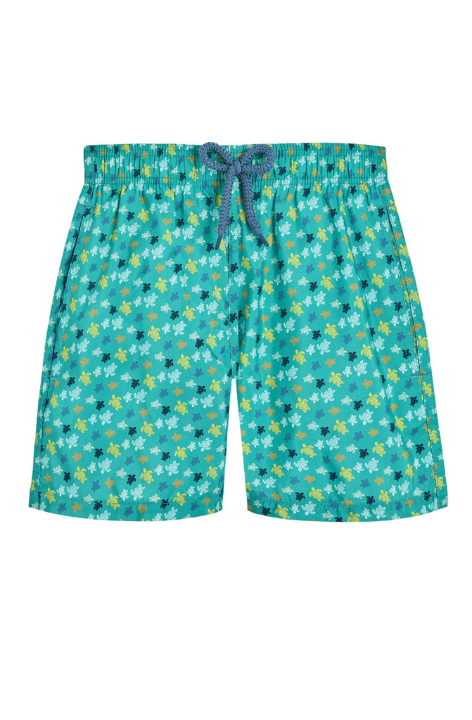 VILEBREQUIN Boys swim Shorts Ultra-Light and Packable Micro Ronde des Tortues Rainbow