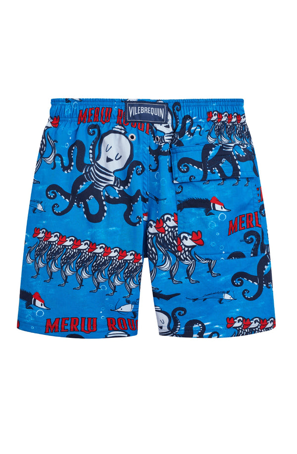 VILEBREQUIN Boys Stretch Swim Shorts AU Merlu Rouge