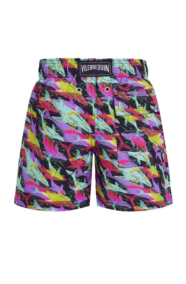 VILEBREQUIN Boys Stretch Swim Shorts Whales Offset