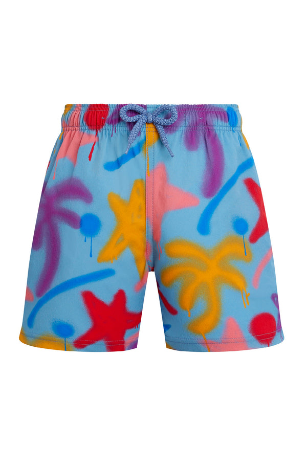 VILEBREQUIN Boys Swim Trunks Spray Paint - VBQ x Palm Angels