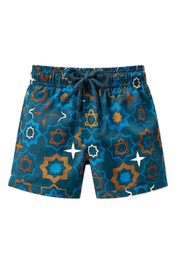 VILEBREQUIN Boys Stretch Swim Short Geometric Print