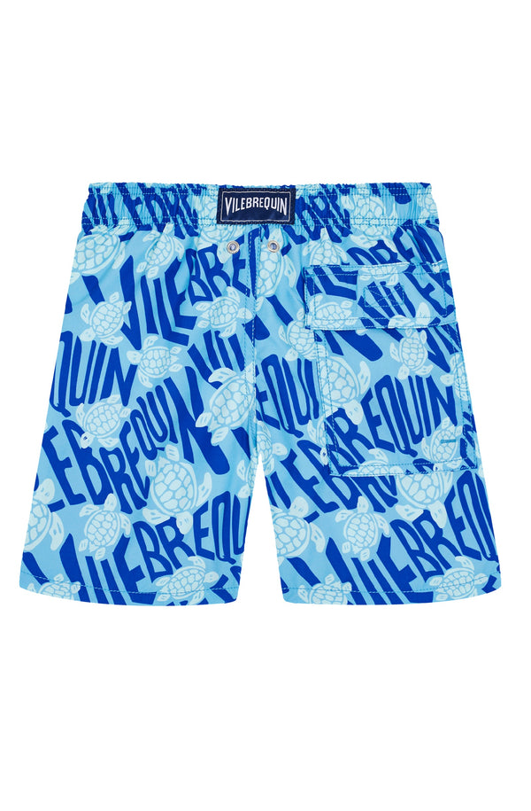 VILEBREQUIN Boys Swim Shorts Ronde des Tortues Logo
