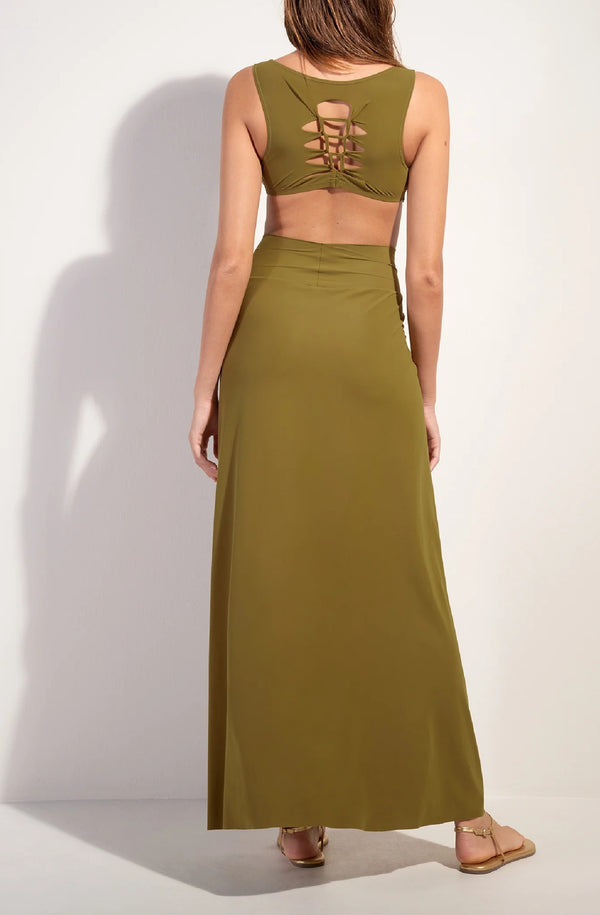 PAIN de SUCRE Women Judie Bronze Stretch Voile Long Wrap Skirt