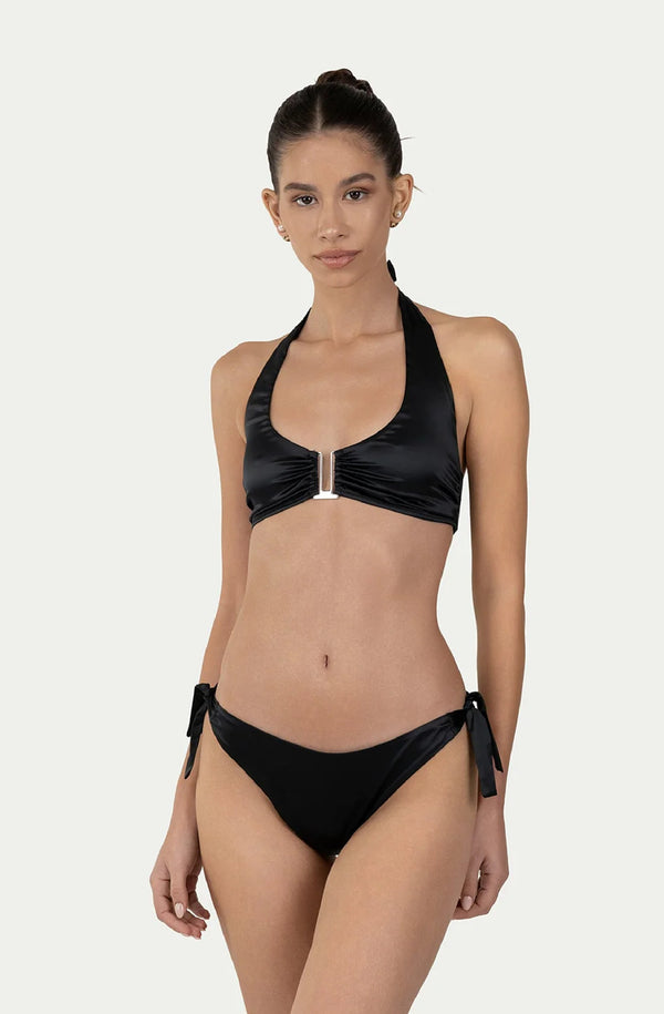 PARAMIDONNA Women Jane Black Satin Adjustable Bikini