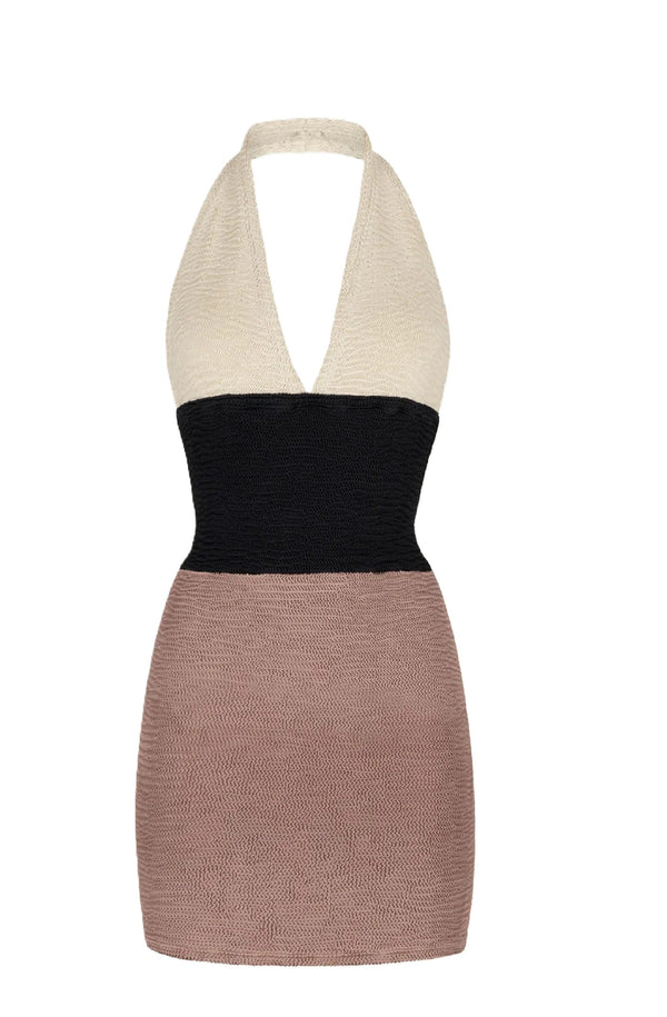 PARAMIDONNA Women Janet Beige Short Dress