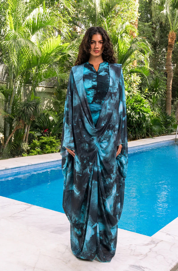 HADIA GHALEB Aqua Luna Kaftan