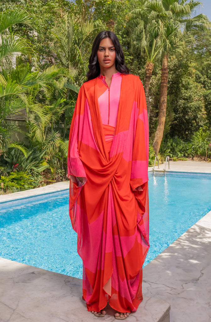 HADIA GHALEB Cherry Blaze II Kaftan