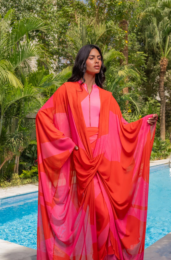 HADIA GHALEB Cherry Blaze II Kaftan