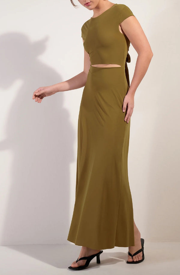 PAIN de SUCRE Women Kolil Long Bronze Cropped Cutout Dress