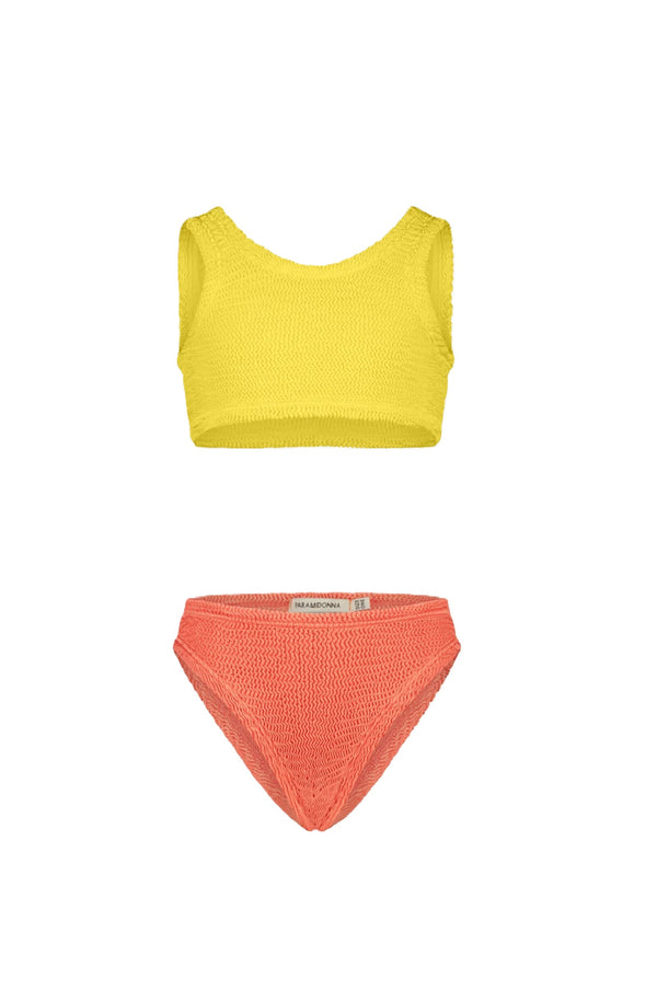 PARAMIDONNA Girls Katy Lemon and Salmon Bikini