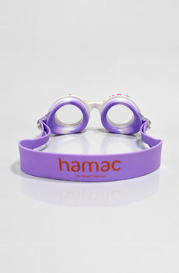 HAMAC Girls Swim Goggles Sprinkles Purple