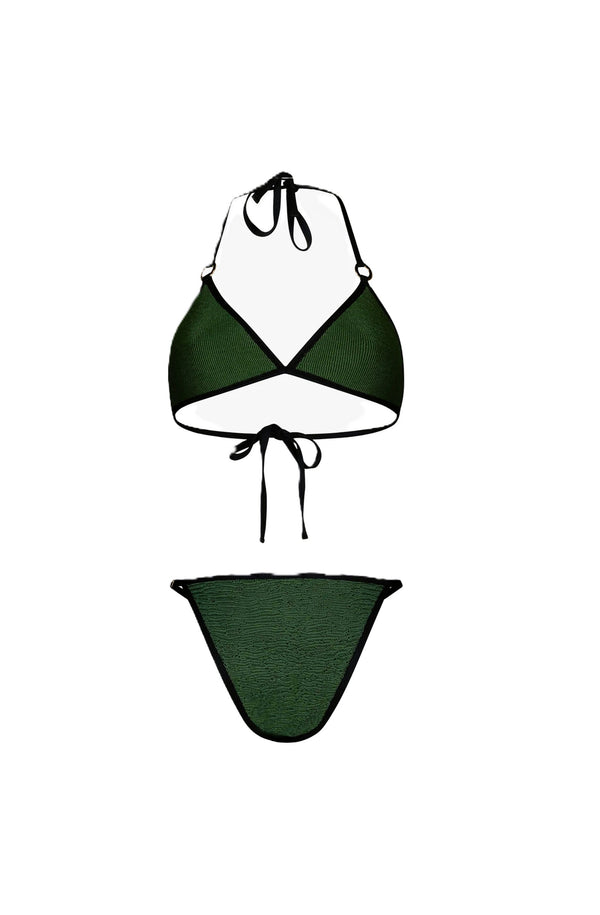 PARAMIDONNA Women Klara Forest Green Triangle Bikini