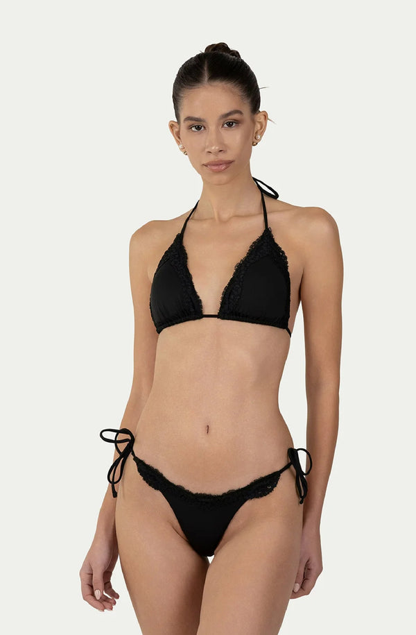 PARAMIDONNA Women Kourtney Black Lace Triangle Bikini