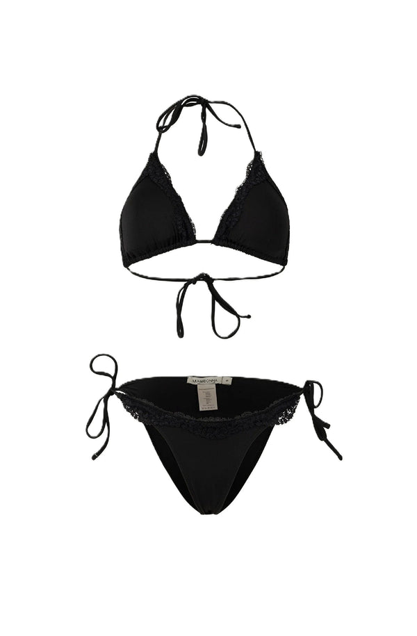 PARAMIDONNA Women Kourtney Black Lace Triangle Bikini