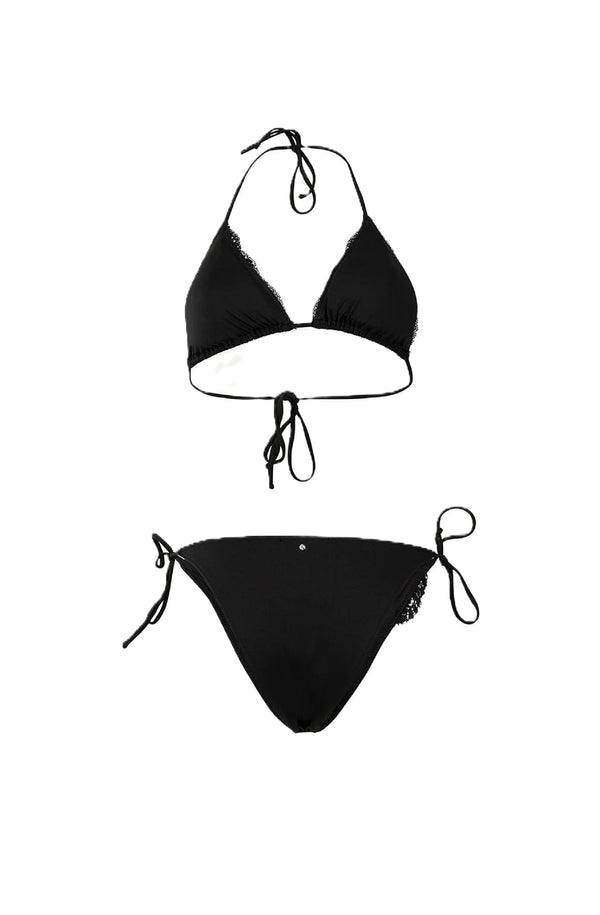 PARAMIDONNA Women Kourtney Black Lace Triangle Bikini