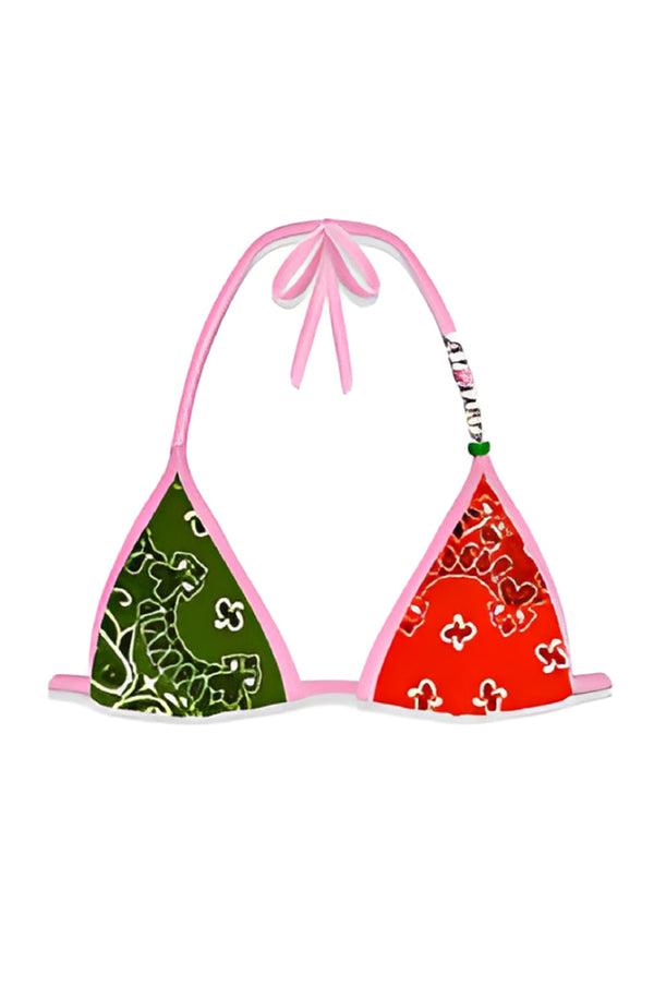 MC2 SAINT BARTH Women Triangle Bikini Top Leah String Bandanna Round