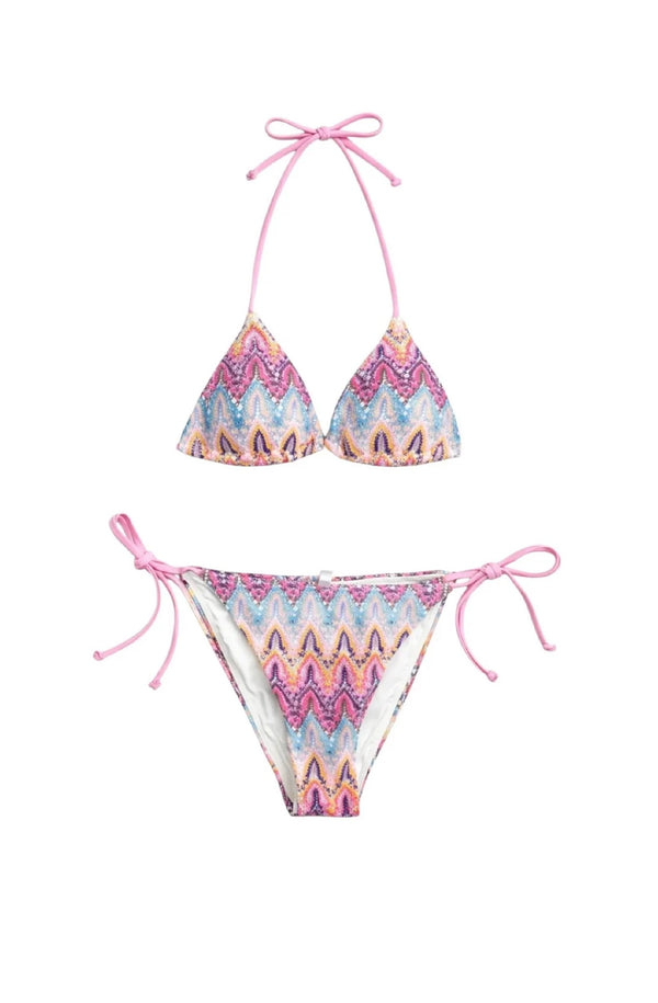 MC2 SAINT BARTH Girls Teen Triangle Bikini Rachel Twist Pastel
