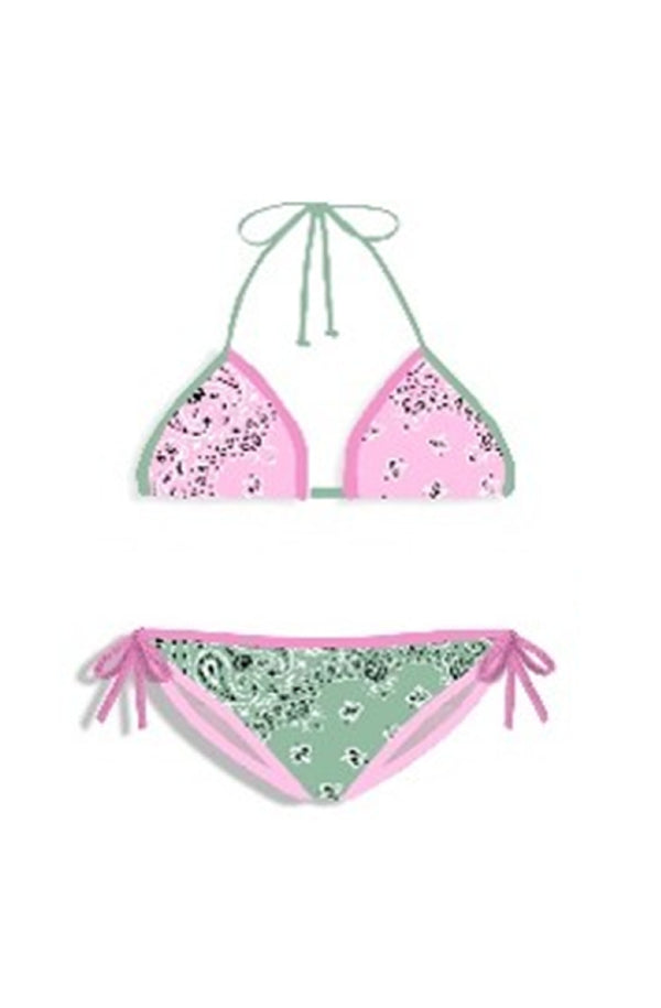 MC2 SAINT BARTH Girls Teen Triangle Bikini Bandanna Round Mix