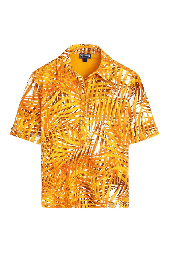 VILEBREQUIN Women Terry Polo Shirt Palm Leaves
