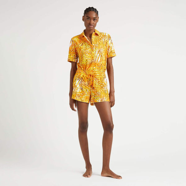 VILEBREQUIN Women Terry Polo Shirt Palm Leaves