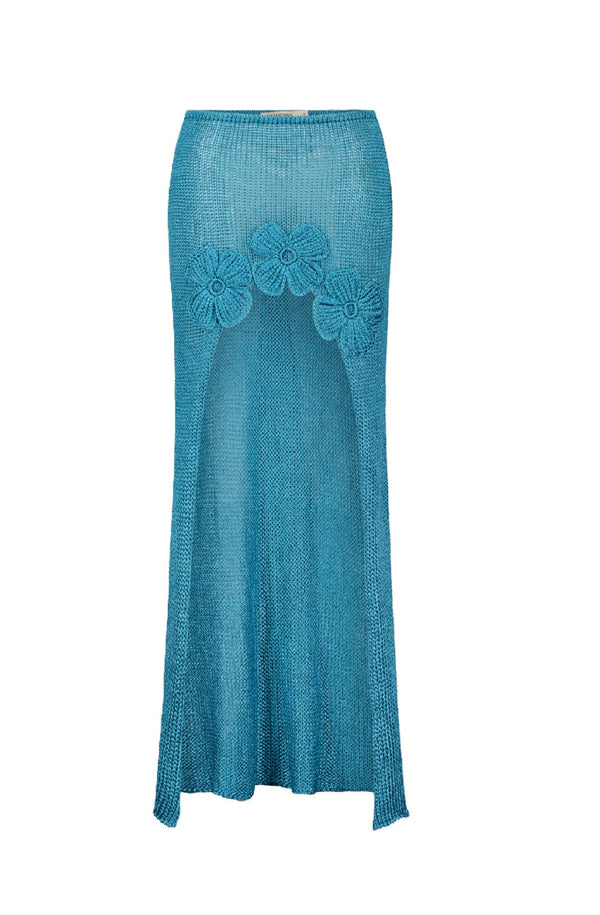 PARAMIDONNA Women Leo Turquoise Long Skirt
