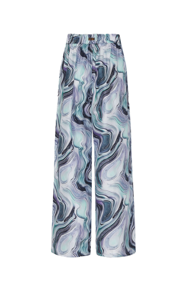 VILEBREQUIN Women Wide-Leg Silk Pants Marble