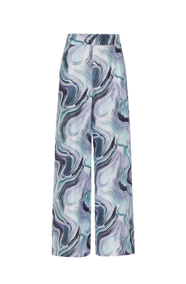 VILEBREQUIN Women Wide-Leg Silk Pants Marble
