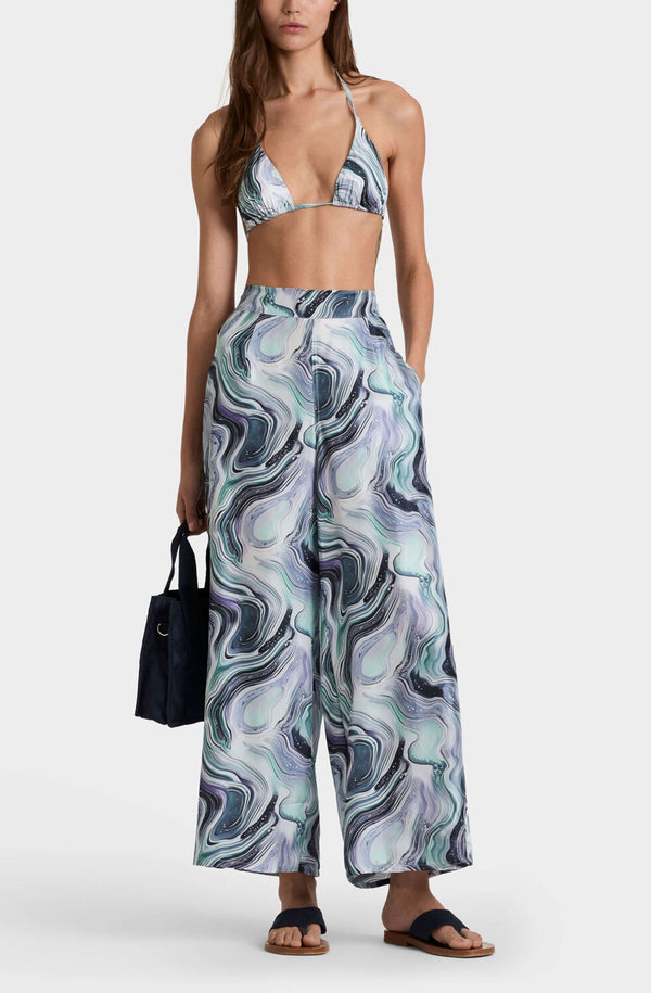 VILEBREQUIN Women Wide-Leg Silk Pants Marble