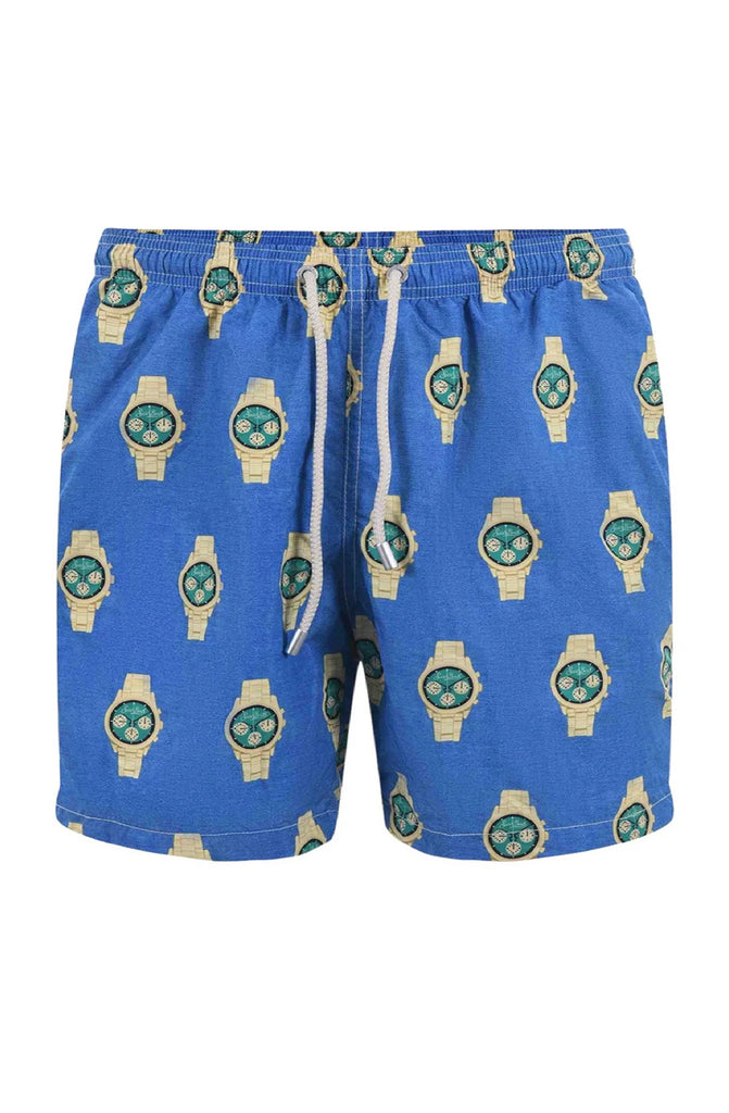 MC2 SAINT BARTH Men Swim Shorts Lightweight Fabric Lighting Patduck Watch