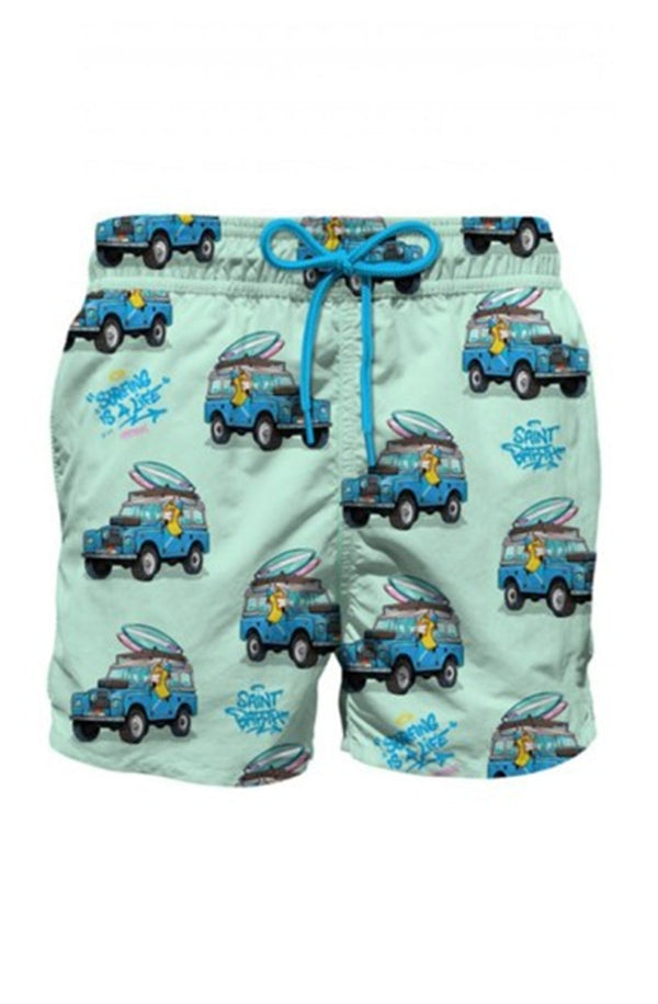 MC2 SAINT BARTH Men Lightweight Swim Shorts Lighting Captain Surfing Life
