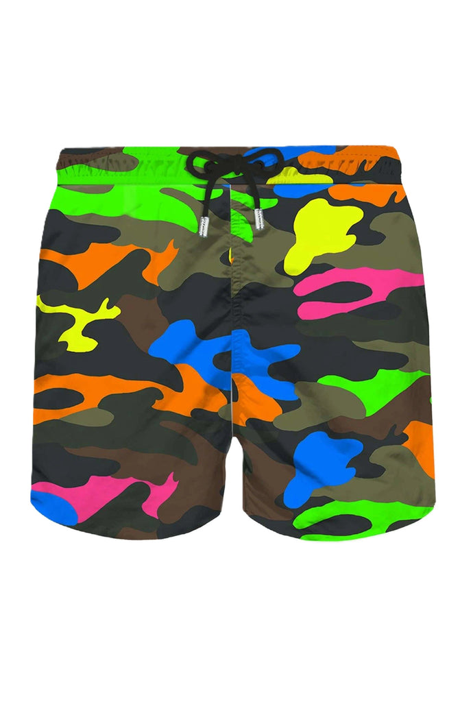 MC2 SAINT BARTH Men Swim Shorts Lightweight Fabric Lighting Fluo Camouflage