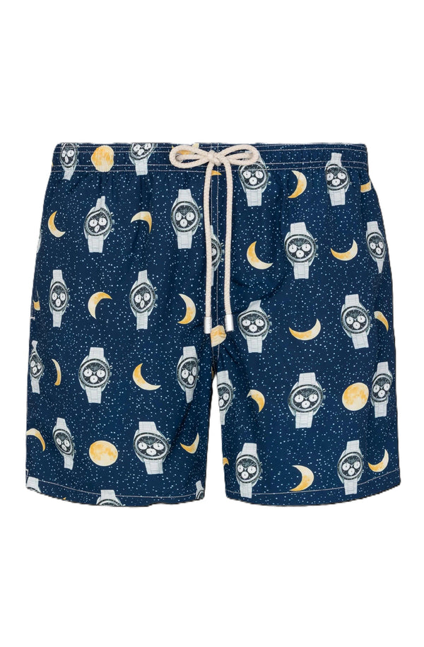 MC2 SAINT BARTH Men Lightweight Swim Shorts Lighting Watches and Moon