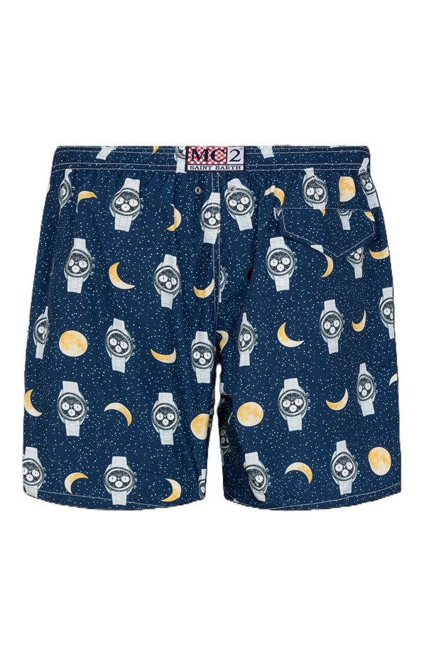 MC2 SAINT BARTH Men Lightweight Swim Shorts Lighting Watches and Moon