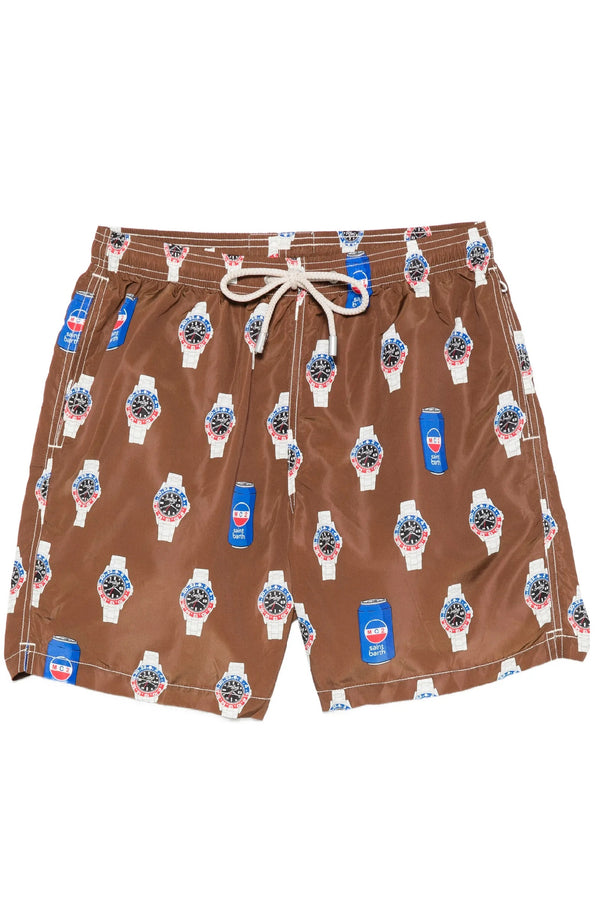 MC2 SAINT BARTH Men Lightweight Swim Shorts Lighting Watches and Soda Can