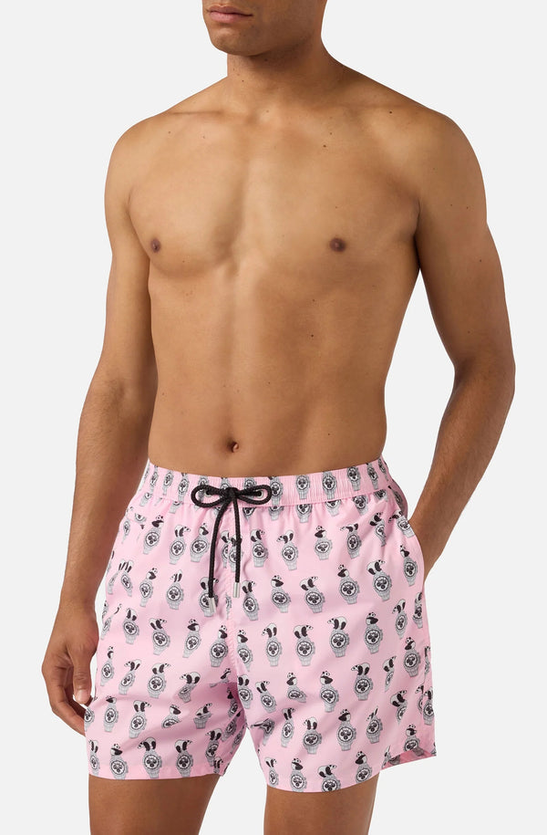 MC2 SAINT BARTH Men Lightweight Swim Shorts Lighting Micro Fantasy Panda Watch