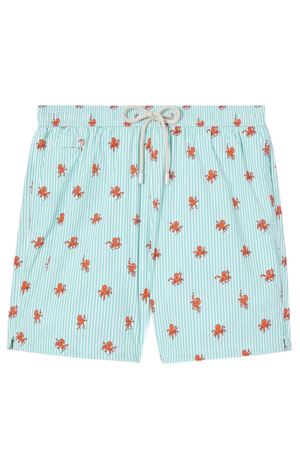 MC2 SAINT BARTH Men Lightweight Swim Shorts Lighting Micro Stretch Octo Cling Stripes