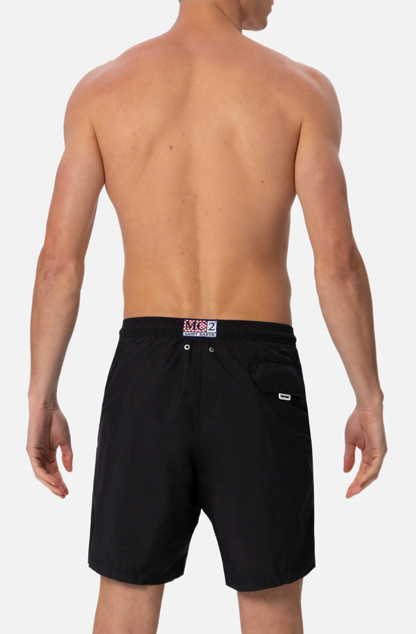 MC2 SAINT BARTH Men Lightweight Swim Shorts Lighting Pantone Black