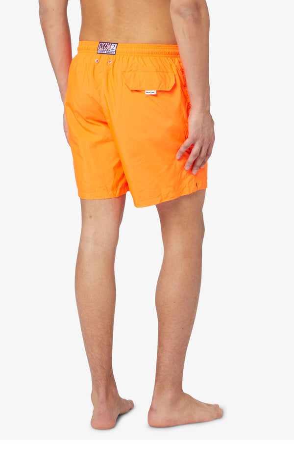 MC2 SAINT BARTH Men Lightweight Swim Shorts Lighting Pantone Fluo Orange