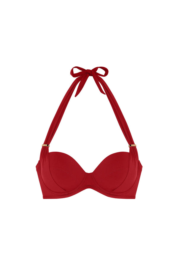 PAIN de SUCRE Women Lisia Madder Red Underwired Top and Diva Tie-Waist Bikini Bottom