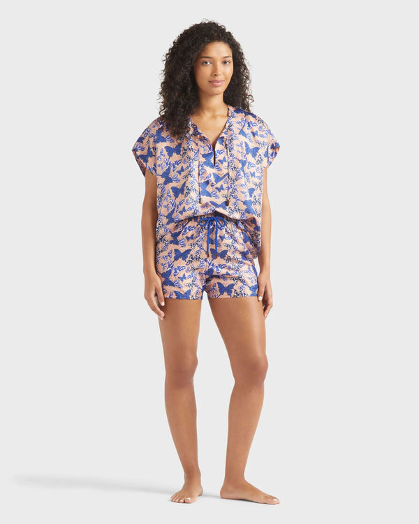 VILEBREQUIN Women Silk Bermuda Shorts Disco Butterfly
